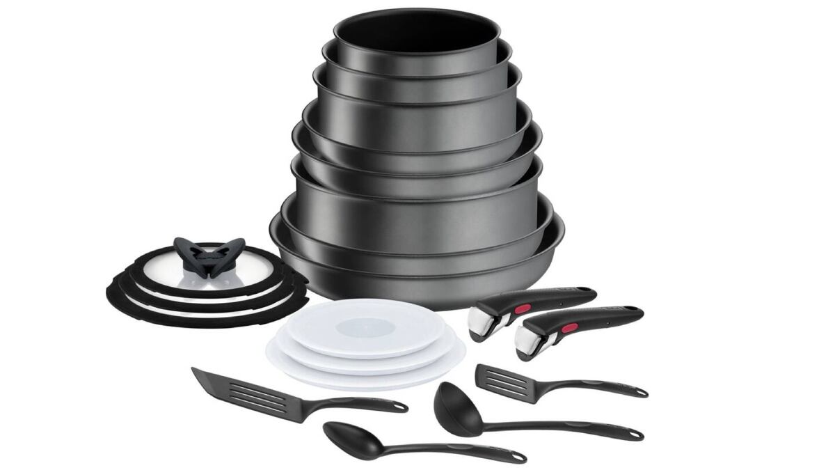 20 piezas apilables de cocina con revestimiento antiadherente duradero, de Tefal.