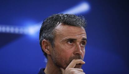 Luis Enrique, durante la rueda de prensa.