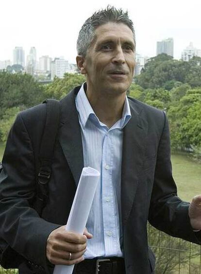 Fernando Grande-Marlaska, ayer, en São Paulo.