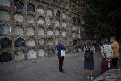 El cementerio de Montjuïc, en el entierro de Eleuterio Fraga.