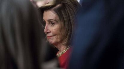 La líder demócrata Nancy Pelosi, durante una comparecencia en Washington este jueves.