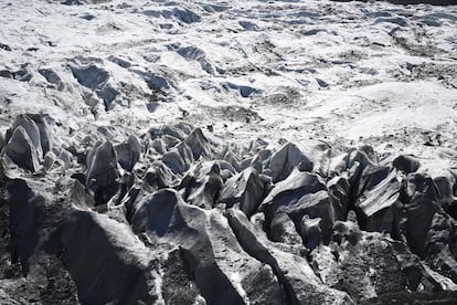 El glaciar Chiatibo visitado por el duque y duquesa de Cambridge en la cordillera del Hindu Kush en Pakistán.
