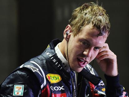 Sebastian Vettel, tras vencer en Singapur.