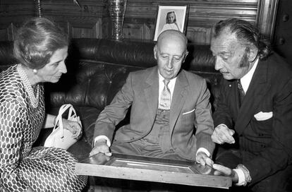 Carmen Polo, Francisco Franco i Dalí al castell de Peralada el 1970.