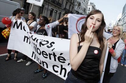 Manifestaci&oacute;n en Bruselas el pasado septiembre del movimiento SlutWalk contra la violencia machista.