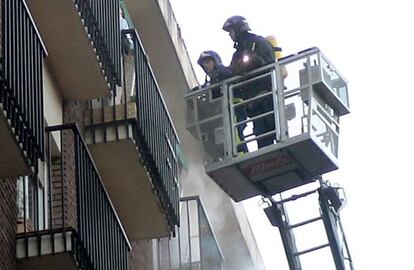 Incencio en una vivienda del centro de Madrid ocurrido en 2006.