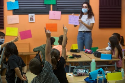 Clase de un colegio de Barcelona en septiembre de 2020. 