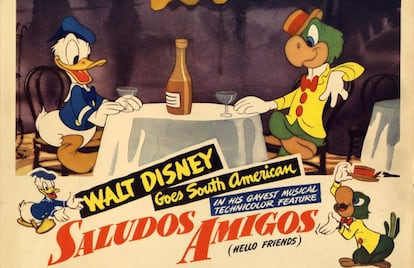 Una imagen de Donald y Jos&eacute; Carioca, en &#039;Saludos Amigos&#039; (1941).