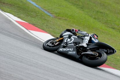 Lorenzo, durante el entrenamiento en Sepang.