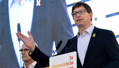 El exconsejero de ERC Carles Mundó, durante la campaña.