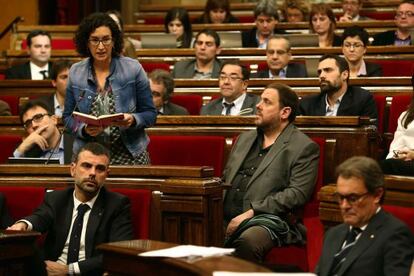 La portaveu d'ERC, Marta Rovira, avui al Parlament.