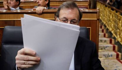 Mariano Rajoy, al Congr&eacute;s, dimecres.