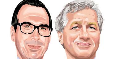 Steven Mnuchin &amp; Jamie Dimon, candidatos a secretario general del Tesoro de EE UU.