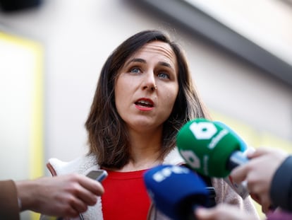 La líder de Podemos, Ione Belarra, este sábado en Madrid.