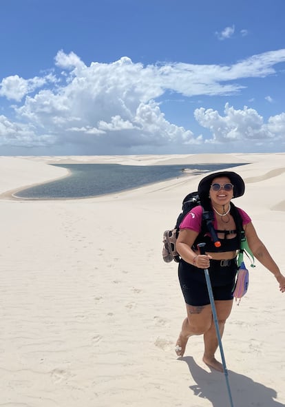 Jaqueline Kiutte durante una de las excursiones en los Lençóis Maranhenses, en el nordeste brasileño.