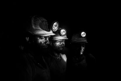 The last picadores of the Pozo María Luisa, as portrayed in the book 'Asturias Mined', by Álvaro Fuente.