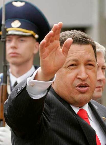 Hugo Chávez, en un acto oficial ayer en Moscú.