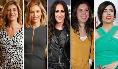 Begoña Gómez, Isabel Torres, Malú, Irene Montero y Lidia Bedman.