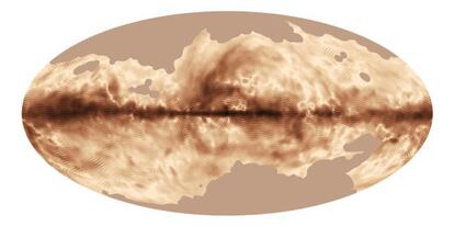 El campo magn&eacute;tico de la V&iacute;a L&aacute;ctea visto por el telescopio `Planck&acute;.