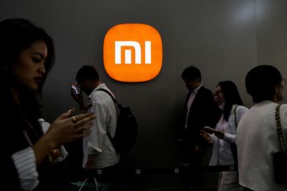 Un estand de Xiaomi en una feria tecnológica en Beijing (China).