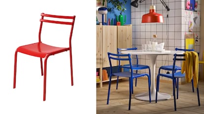 Los dos tonos en los que se puede encontrar esta silla de comedor barata. IKEA.