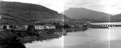 Fotografía panorámica de Viveiro. La que aparece en el documental de Luis R. Alonso, rodado en  1929.