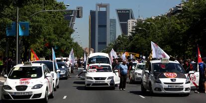 Manifestació de taxistes a Madrid.