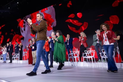 El presidente del Gobierno, Pedro Sánchez, este domingo durante la clausura del Congreso Federal del PSOE.