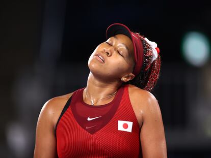 Osaka, durante el partido del martes contra Vondrousova en el Ariake Tennis Park.