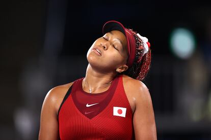 Osaka, durante el partido del martes contra Vondrousova en el Ariake Tennis Park.