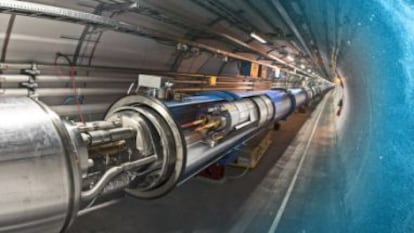 Ilustraci&oacute;n del gran acelerador de part&iacute;culas LHC, en el CERN, junto a Ginebra.