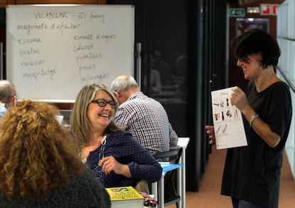 Clases de catalán en el Centro Cultural Blanquerna de Madrid.