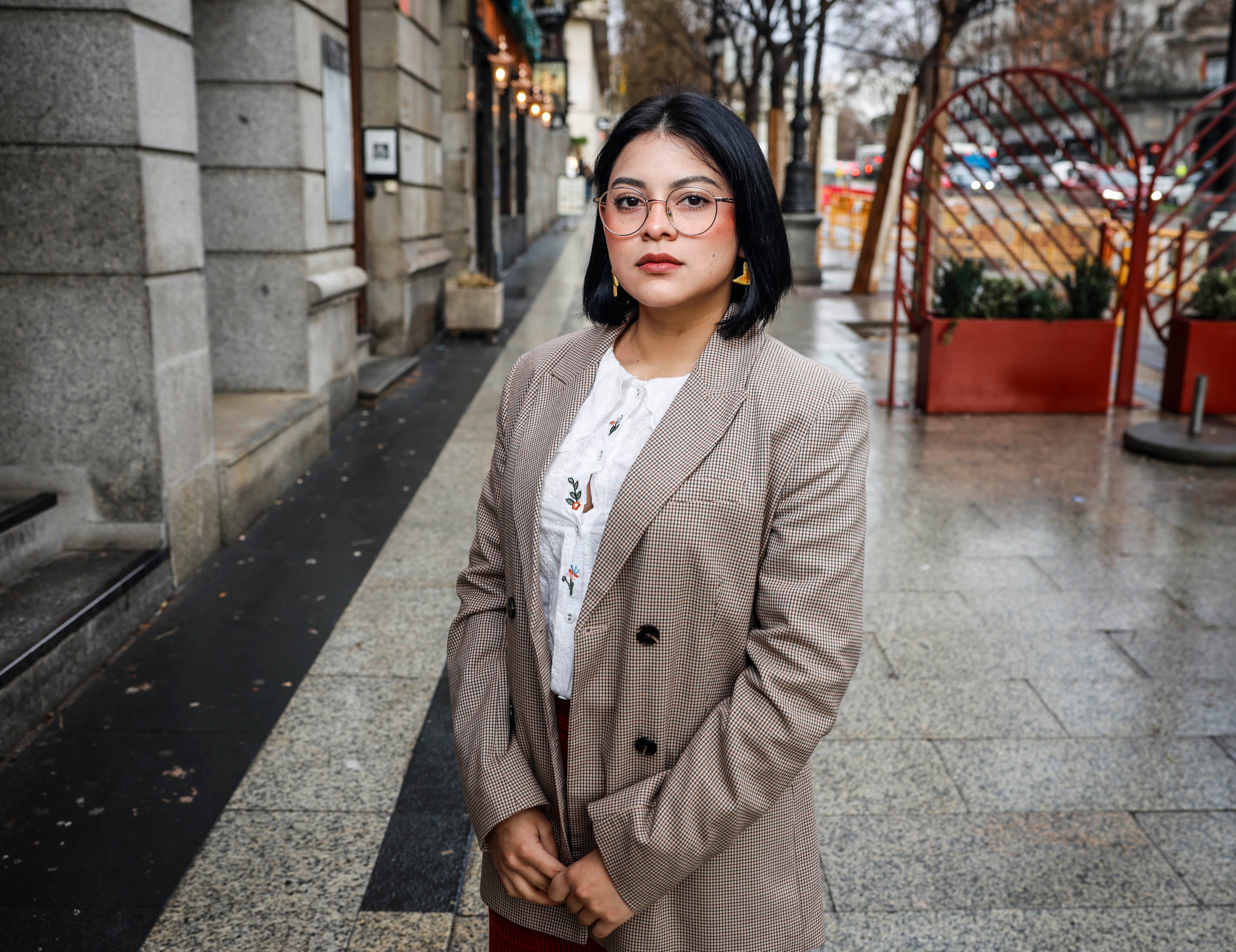 La activista nicaragüense Samantha Jirón, el lunes en Madrid.