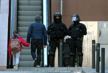 Un moment de l'operació antiterrorista a Barcelona.
