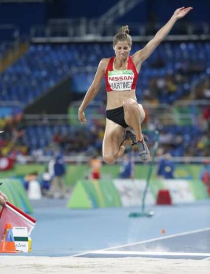 Sara Martínez, cuarta en salto de longitud.