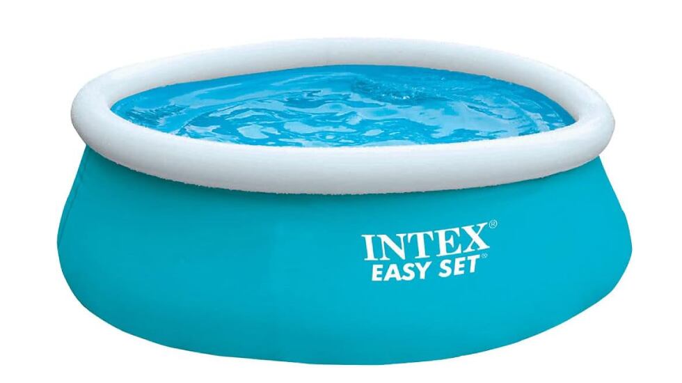 Vista frontal de la piscina hinchable Easy Set, de la marca Intex.