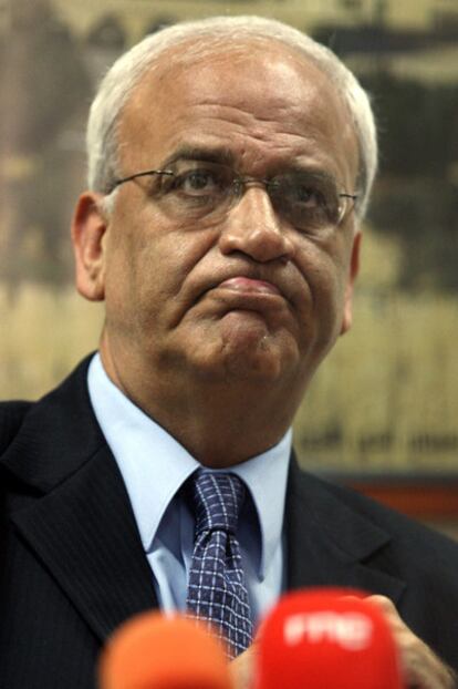 El responsable palestino de las negociaciones con los israelíes, Saeb Erekat.