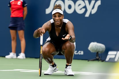 Serena Williams durante su partido de primera ronda del Open de Toronto 2022 este lunes, en el que consiguió su primera victoria en más de un año. 