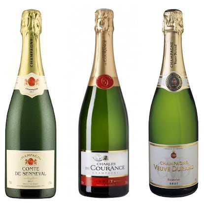 Comte de Senneval (Lidl), Charles de Courance (Carrefour) y Veuve Durand (Aldi).