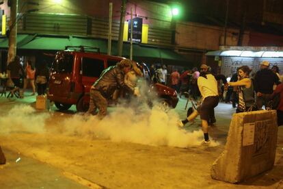 Bomba de g&aacute;s atirada no Largo da Batata em S&atilde;o Paulo.