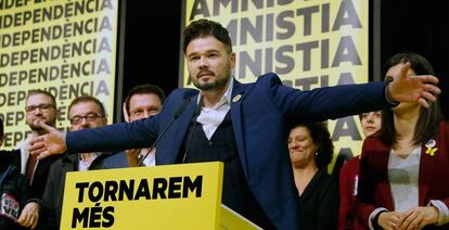 Gabriel Rufián, portavoz de ERC en el Congreso. 