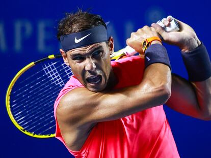 Rafa Nadal en un momento del partido contra el surcoreano Soonwoo Kwon el pasado  27 de febrero en Acapulco, Mexico.