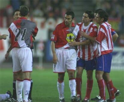 Bolo y Quevedo, en el partido ante el Atlético.