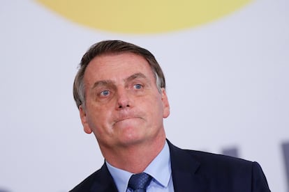 O presidente Bolsonaro nessa quarta-feira, em Brasília.