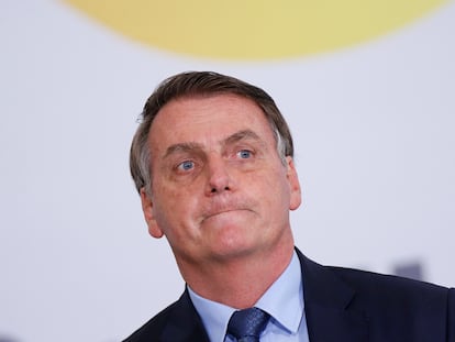 O presidente Bolsonaro nessa quarta-feira, em Brasília.