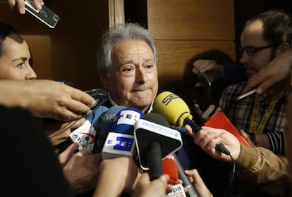 El expresidente de la Diputación de Valencia, Alfonso Rus, este miércoles en las Cortes Valencianas.