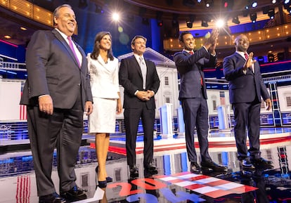 Former New Jersey Governor Chris Christie, former South Carolina Governor Nikki Haley, Florida Governor Ron DeSantis