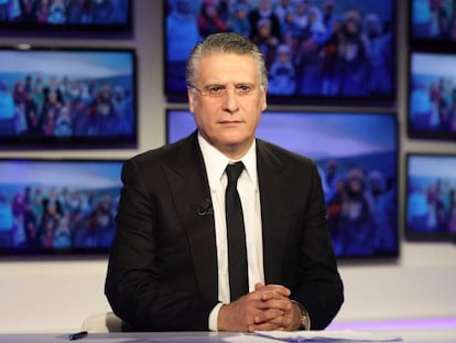 Nabil Karoui en una de sus apariciones televisivas.