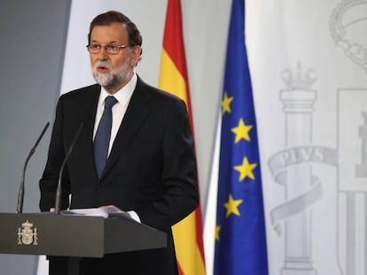 Rajoy comparece tras la jornada del 1 de octubre. 