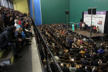 El acto del sindicato ELA celebrado esta mañana en el Frontón de la Esperanza, en Bilbao, se ha centrado en cómo afecta la reforma laboral al colectivo de las mujeres trabajadoras